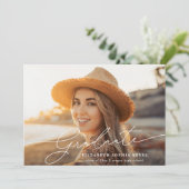 シックモダンスクリプトタイプ2写真卒業 案内状 (スタンド正面)