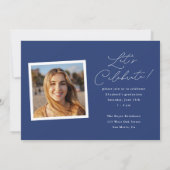 シックモダンスクリプトタイプ2写真卒業 案内状 (裏面)