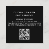 シックモダンスクリプトタイポグラフィシンプル写真家 スクエア名刺 (裏面)