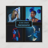 シックモダンスクリプトタイポグラフィシンプル写真家 スクエア名刺 (正面)