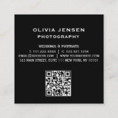 シックモダンスクリプトタイポグラフィシンプル写真家 スクエア名刺 (裏面)