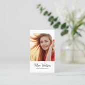 シックモダンスクリプトタイポグラフィシンプル写真家 名刺 (スタンド正面)