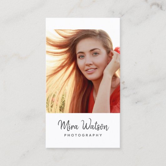 シックモダンスクリプトタイポグラフィシンプル写真家 名刺 (正面)