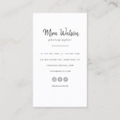 シックモダンスクリプトタイポグラフィシンプル写真家 名刺 (裏面)