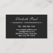 シックモダンスクリプトタイポグラフィシンプル写真家 名刺 (裏面)