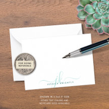 シックモダンスクリプトターコイズモノグラムイニシャル