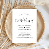 シックモダンスクリプトハートQRコードフォト結婚ズ 招待状