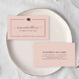 シックモダンスクリプトバラ卒業コールカード 名刺