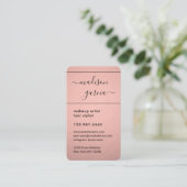 シックモダンスクリプトバラ金ゴールドフェイクフォイル垂直 予約カード (スタンド正面)