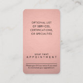 シックモダンスクリプトバラ金ゴールドフェイクフォイル垂直 予約カード (裏面)