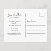 シックモダンスクリプトフォトコラージュ日付を保存Ann 案内ポストカード (裏面)