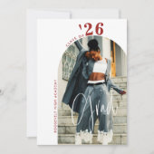 シックモダンスクリプトフォト2024グラミニマルッドパーティー 招待状 (正面)