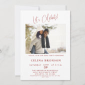 シックモダンスクリプトフォト2024グラミニマルッドパーティー 招待状 (裏面)