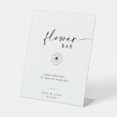 シックモダンスクリプトフラワーバー結婚のサイン 台座サイン (正面)