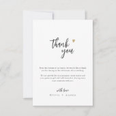 シックモダンスクリプトミニマル結婚リスト サンキューカード (正面)