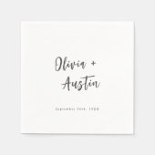 シックモダンスクリプトミニマル結婚リスト スタンダードカクテルナプキン (正面)