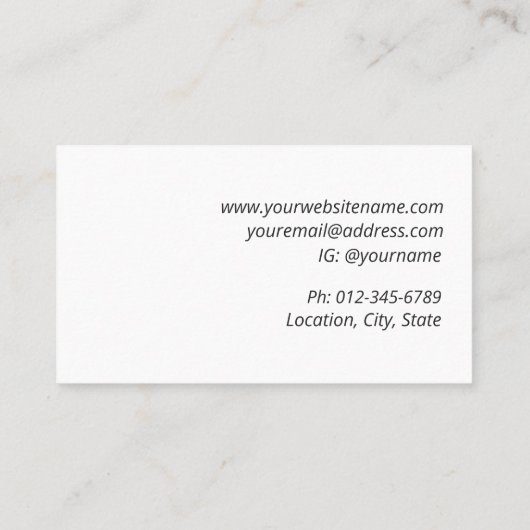 シックモダンスクリプトメイクアップアーティスト名刺 名刺 (裏面)