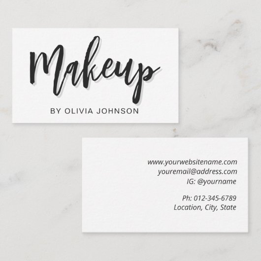 シックモダンスクリプトメイクアップアーティスト名刺 名刺 (正面/裏面)