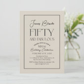 シックモダンスクリプトメンズ50歳の誕生日パーティー 招待状 (スタンド正面)