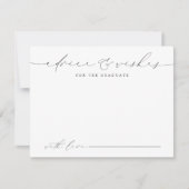 シックモダンスクリプト大学院アドバイス&ウィッシュ ノートカード (正面)