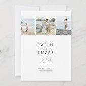 シックモダンスクリプト日付のフォトカードを保存 (裏面)