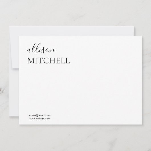 シックモダンスクリプト書道ノートカード ノートカード (正面)