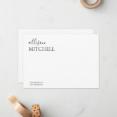 シックモダンスクリプト書道ノートカード ノートカード (正面/裏面インサイチュ)