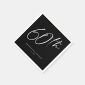 シックモダンスクリプト第60回誕生日パーティー スタンダードカクテルナプキン (角)