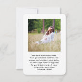 シックモダンスクリプト2フォトベビーシャワーありがとう サンキューカード (裏面)