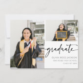 シックモダンスクリプト2写真卒業 案内状 (正面)