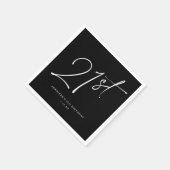 シックモダンスクリプト21歳21歳の誕生日パーティー スタンダードカクテルナプキン (角)