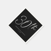 シックモダンスクリプト30歳の誕生日パーティー スタンダードカクテルナプキン (角)