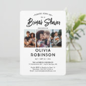 シックモダンスクリプト4フォトミニマルブライダルシャワー 招待状 (スタンド正面)