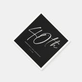 シックモダンスクリプト40歳の誕生日パーティー スタンダードカクテルナプキン (角)