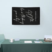 シックモダンスクリプト40歳の誕生日パーティー 横断幕 (トレードショー)