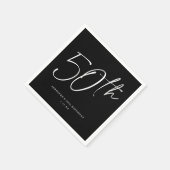 シックモダンスクリプト50歳50歳の誕生日パーティー スタンダードカクテルナプキン (角)