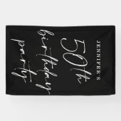 シックモダンスクリプト50歳50歳の誕生日パーティー 横断幕 (横)