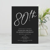 シックモダンスクリプト80歳80歳の誕生日パーティー 招待状 (スタンド正面)