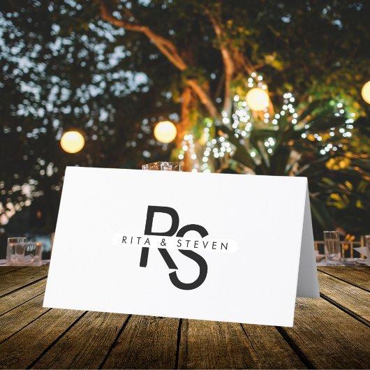 シックモダンスクリプ結婚トのテーブル番号 プレイスカード