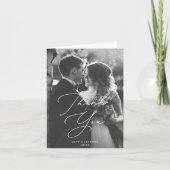 シックモダンスクリプ結婚トの写真サンキューカード 招待状 (正面)