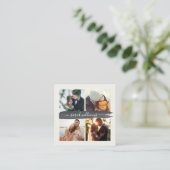 シックモダンスクリプ結婚トInstagramの写真家 スクエア名刺 (スタンド正面)