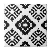 シックモダンスタイリッシュブラックとホワイトジオメトリック タイル (正面)