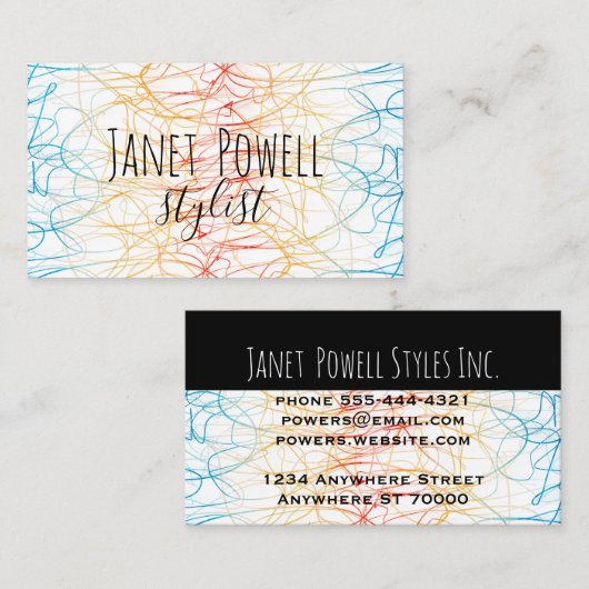 シックモダンスチリストブルーカスタムアクア名刺 名刺 (正面/裏面)