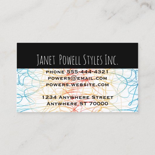 シックモダンスチリストブルーカスタムアクア名刺 名刺 (裏面)