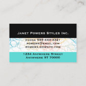 シックモダンスチリストブルーカスタムアクア名刺 名刺 (裏面)