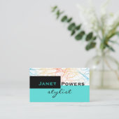 シックモダンスチリストブルーカスタムアクア名刺 名刺 (スタンド正面)