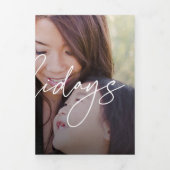 シックモダンステートメントホリデートリフォールドカード 三つ折り招待状 (カバー)