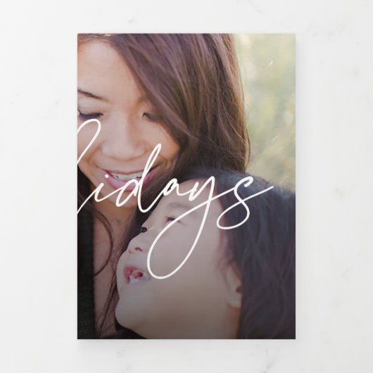 シックモダンステートメントホリデートリフォールドカード 三つ折り招待状 (カバー)