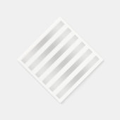 シックモダンストライプセズグレーサテンシック装飾 スタンダードカクテルナプキン (角)