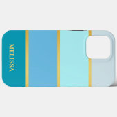 シックモダンストライプ金ゴールド名 Case-Mate iPhoneケース (裏面 (横))